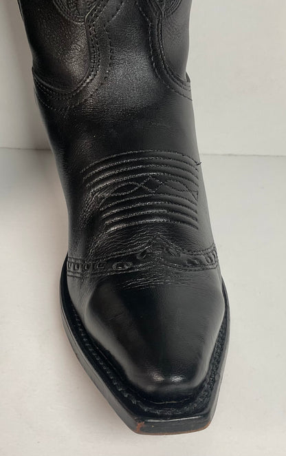 Boulet Cowgirl Boots | Black Torino Calf | Wingtip Triad | Women’s 6 C