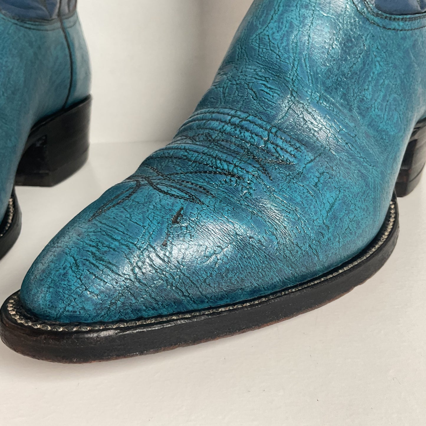 Vintage Hondo Antelope Cowboy Boots | Exotic | Powder Blue | Men’s 11 D