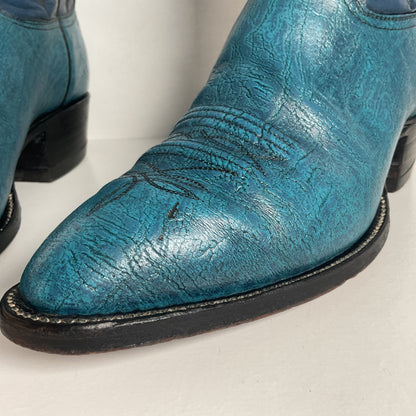 Vintage Hondo Antelope Cowboy Boots | Exotic | Powder Blue | Men’s 11 D