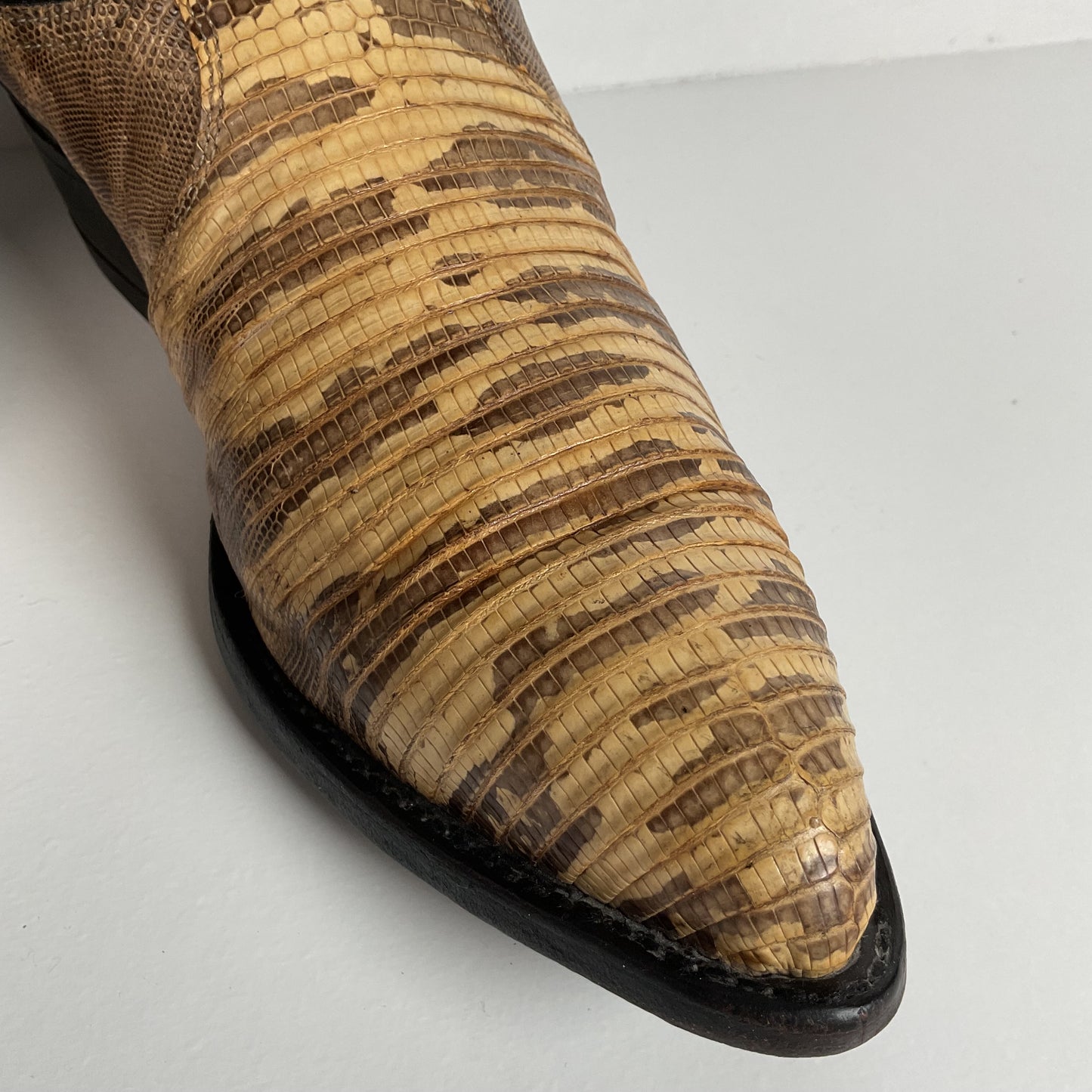 Vintage Tony Lama Cowboy Boots | Natural Teju Lizard | USA Made | Men’s 9 D