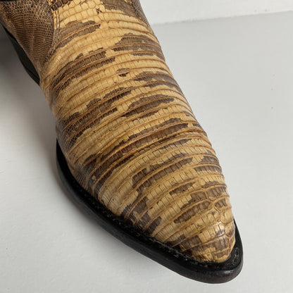 Vintage Tony Lama Cowboy Boots | Natural Teju Lizard | USA Made | Men’s 9 D