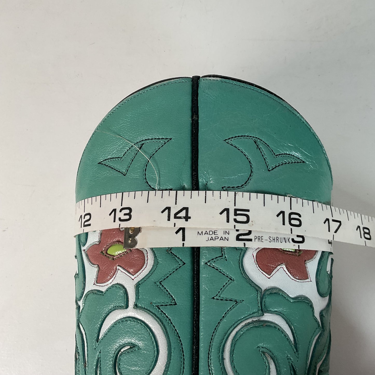 Old Gringo Turquoise Pee Wee Cowgirl Boots 7 B Tooled Flower Inlay Shorty