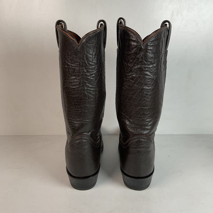 Vintage 1960s Tony Lama Water Buffalo Cowboy Boots 10 E Exotic Gold Label