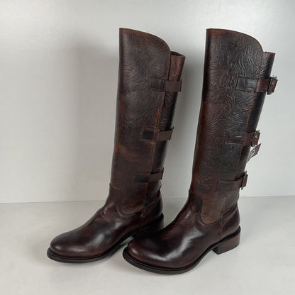 J.B. Dillon Western Riding Boots | Triple Buckle | Tooled | Women’s 8 B