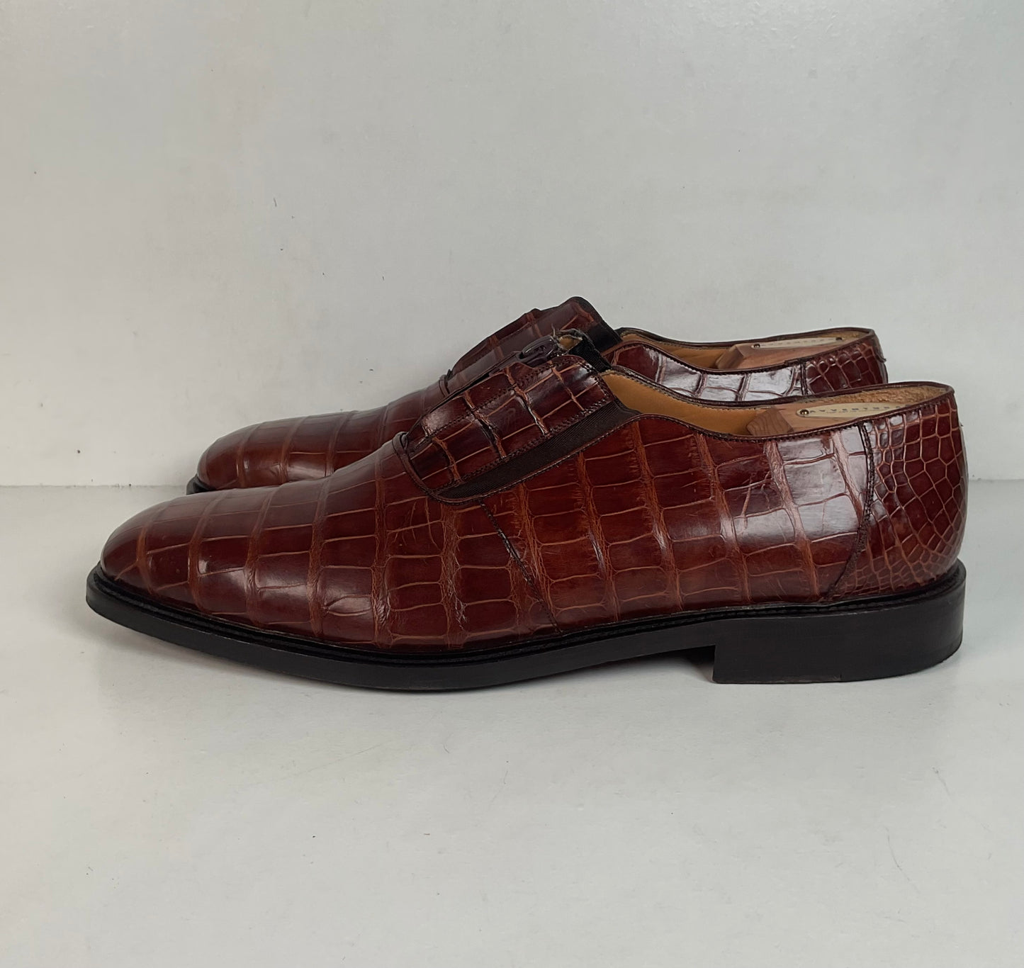 Avventura Exotic Caiman Crocodile Loafers 14 M Zipper