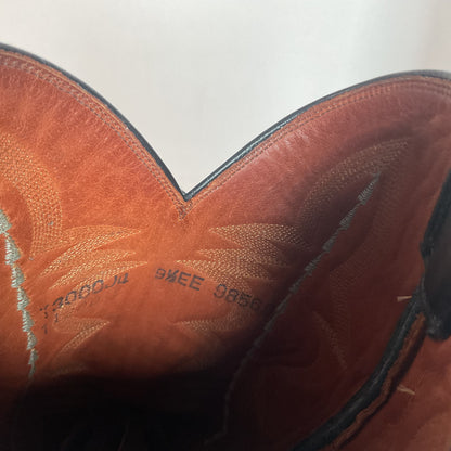 Lucchese 2000 Elk Skin Cowboy Boots | USA Made | Black | Original Box | 9.5 EE