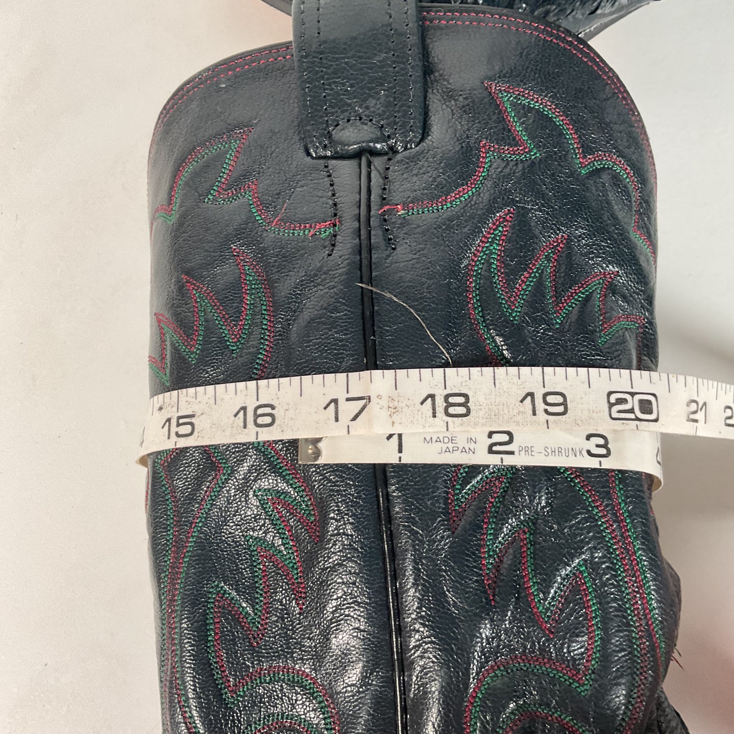 Vintage Olathe Sea Bass Cowboy Boots | Exotic | USA Made | Navy Blue | 13 EE