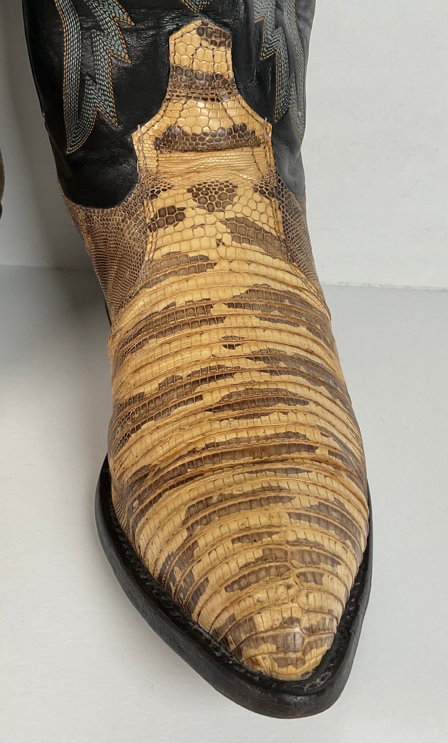 Vintage Tony Lama Cowboy Boots | Natural Teju Lizard | USA Made | Men’s 9 D