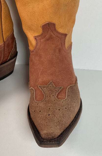 Justin Vintage Collection Cowgirl Boots | Crackle Suede | Retro | Women’s 10 B