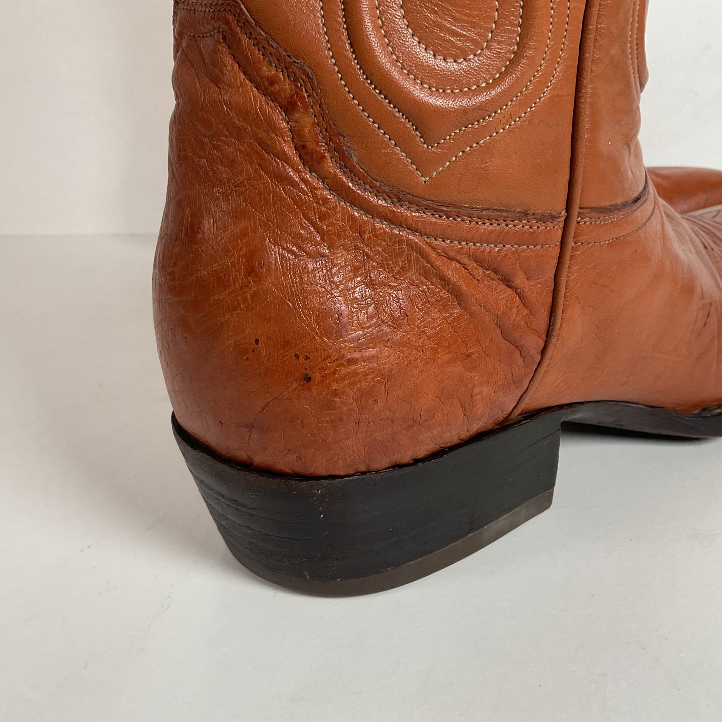 Custom Smooth Ostrich Cowboy Boots | Exotic | Tooled Inlay | Men’s 8.5