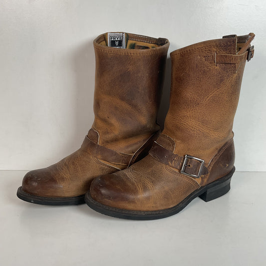 Frye Women’s 12 R Engineer Harness Boots 9 M Golden Brown USA Made