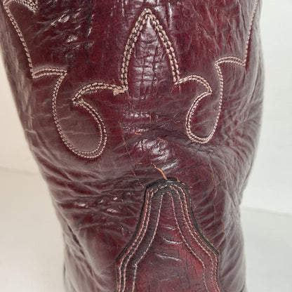 Lucchese San Antonio Black Cherry Ostrich Cowboy Boots Men’s 7.5 | Women’s 8.5