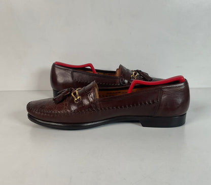 Recrafted Mezlan Crocodile Tassel Loafers 10 M Moc Toe