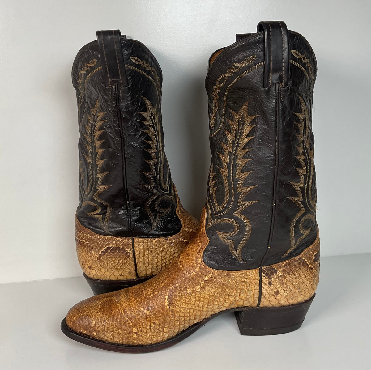 Vintage Tony Lama Boa Snake Cowboy Boots | Exotic | USA Made | Men’s 12 D