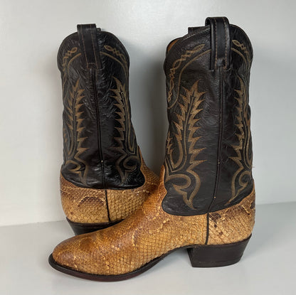 Vintage Tony Lama Boa Snake Cowboy Boots | Exotic | USA Made | Men’s 12 D