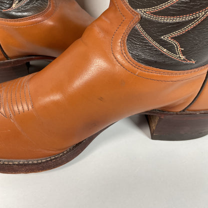 Vintage 1970s Justin Cowboy Boots 13 A Calfskin USA Made
