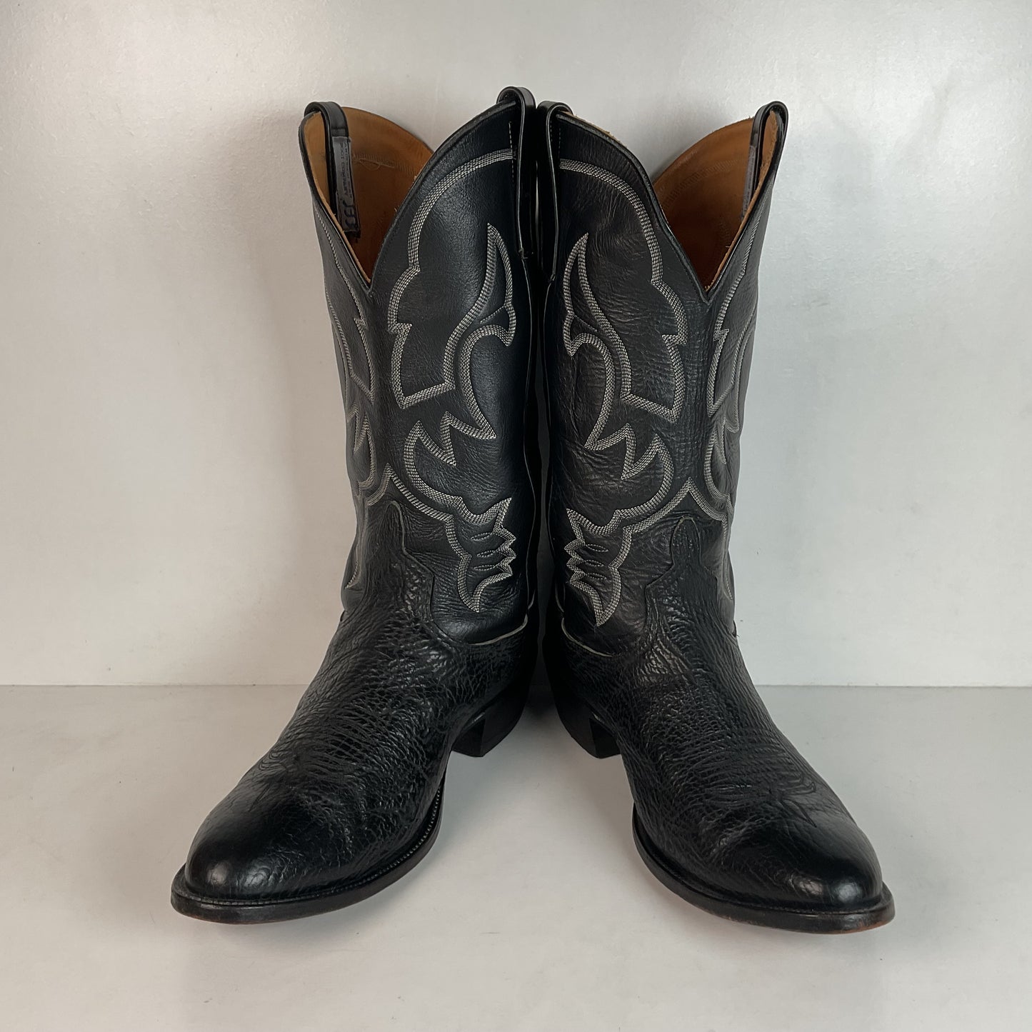Anderson Bean Black Bullhide Cowboy Boots 12 EE USA Made
