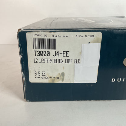 Lucchese 2000 Elk Skin Cowboy Boots | USA Made | Black | Original Box | 9.5 EE