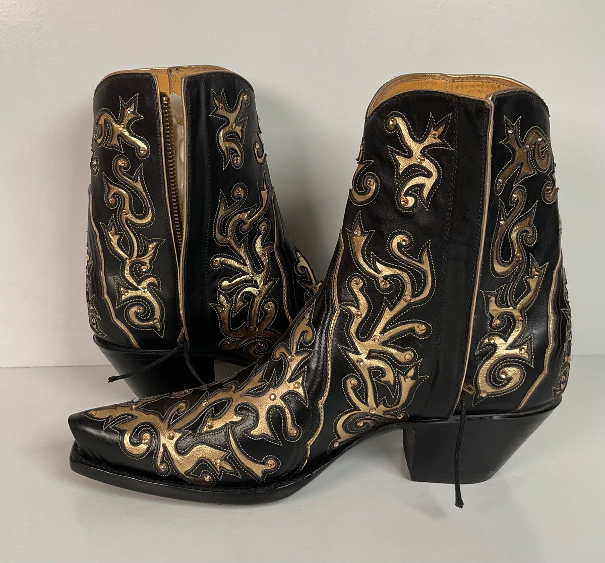 Back at the Ranch Western Zip Cowgirl Boots | Custom | Priscilla Crystals | 7.5