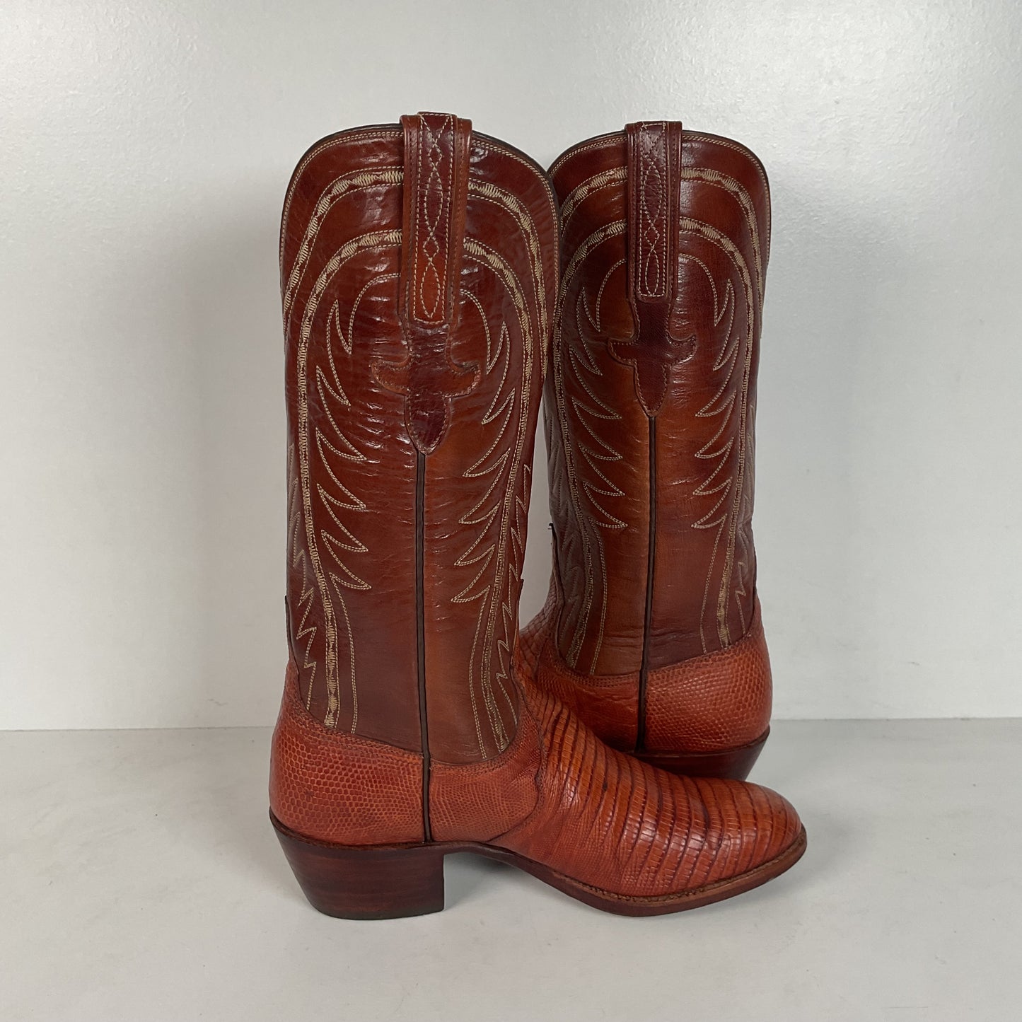 Vintage Lucchese San Antonio Cowgirl Boots | Teju Lizard | 6.5 B
