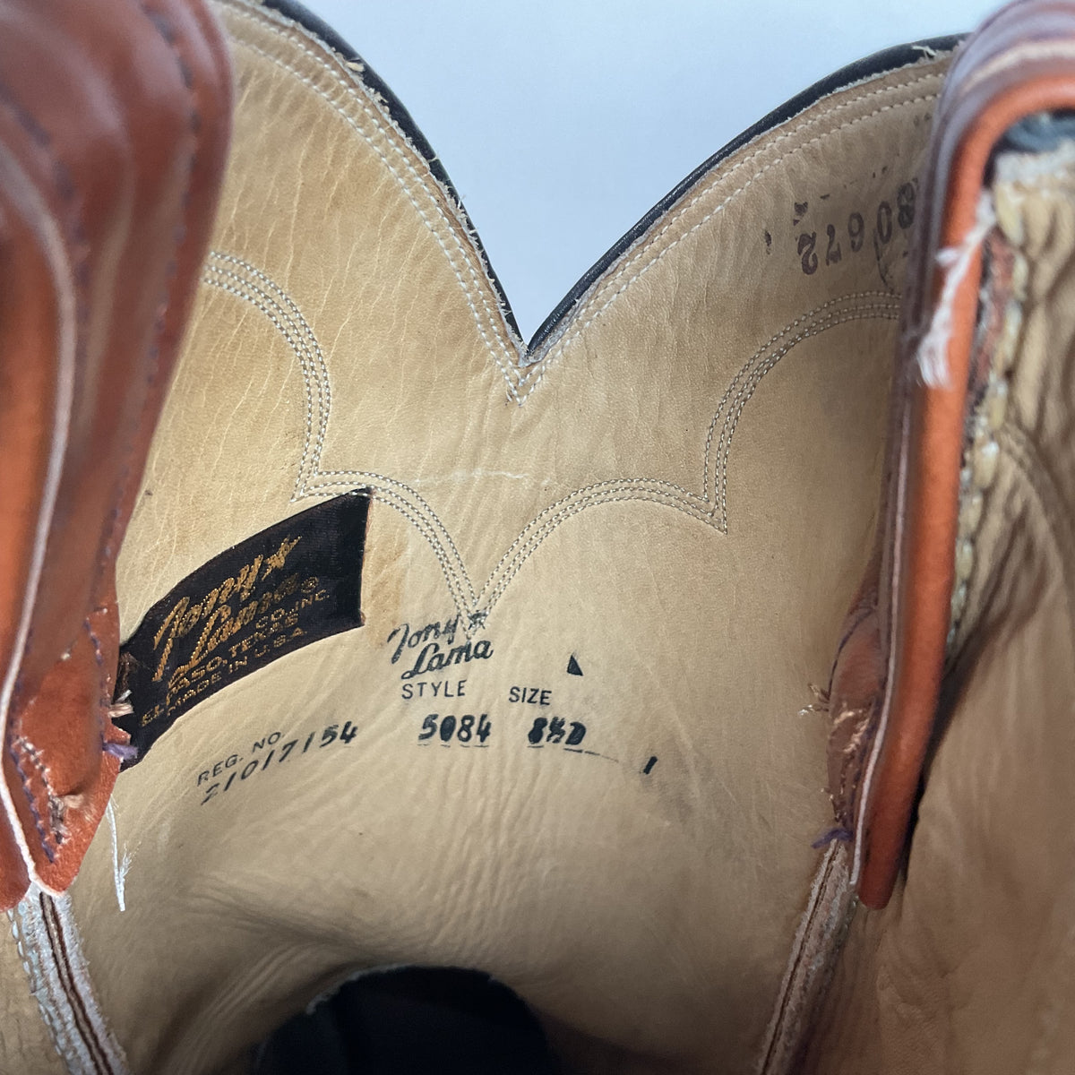 Vintage Tony Lama Chocolate Cow Cowboy Boots | Gold Label | Men’s 8.5 D