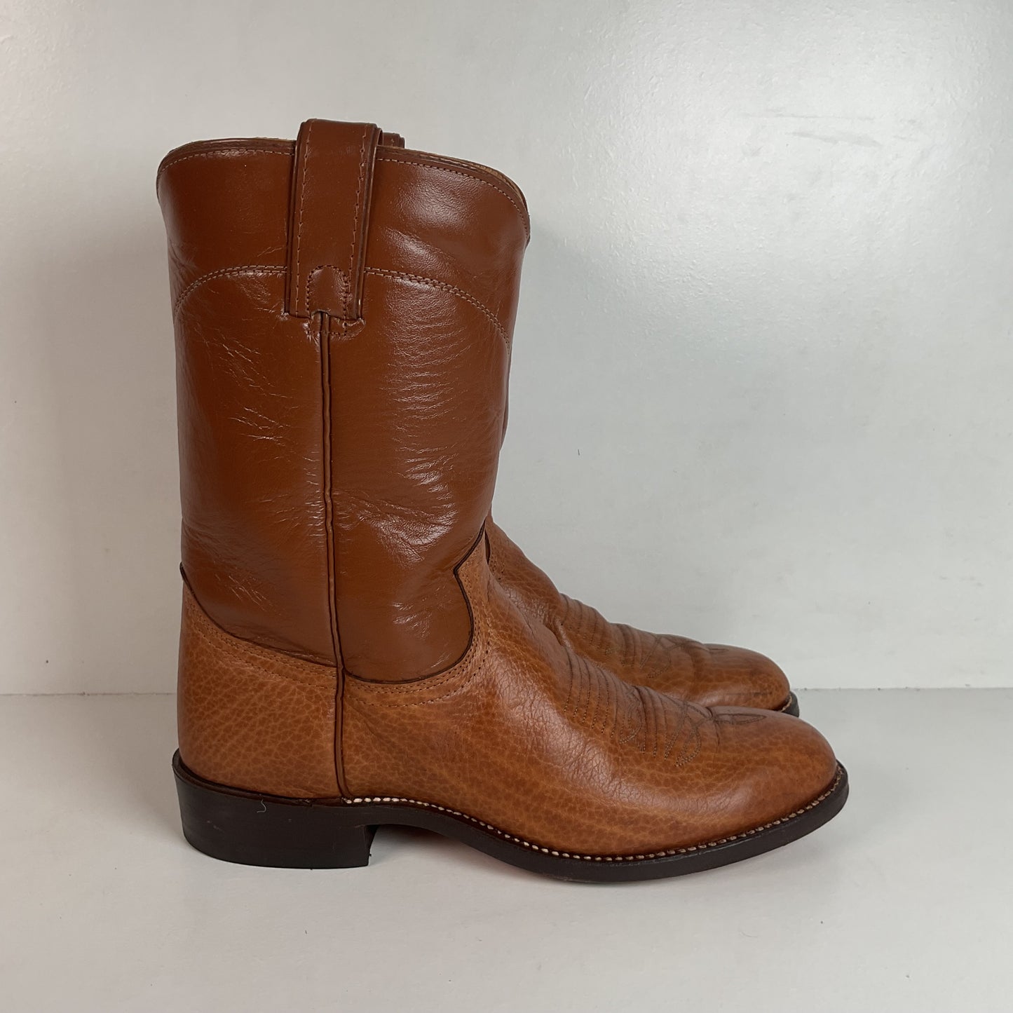 Vintage J. Chisholm Bullhide Roper Boots 9 D USA Made Original Box
