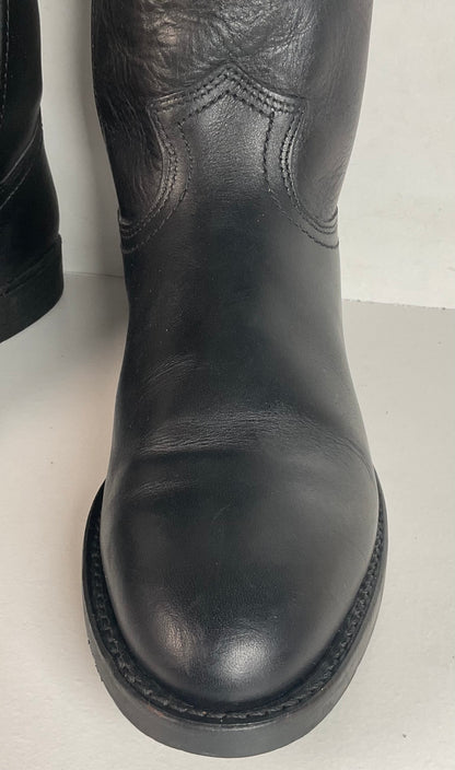 Frye Pull On Motorcycle Boots Men’s 8.5 M | Women’s 9.5 USA Made Soft Toe Roper