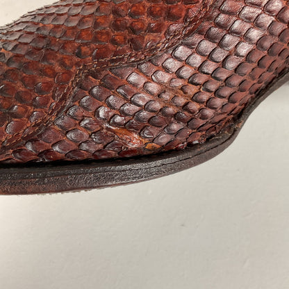 Tony Lama Anaconda Cowboy Boots | Exotic Snakeskin | Thrashed | Gold Label | 9.5