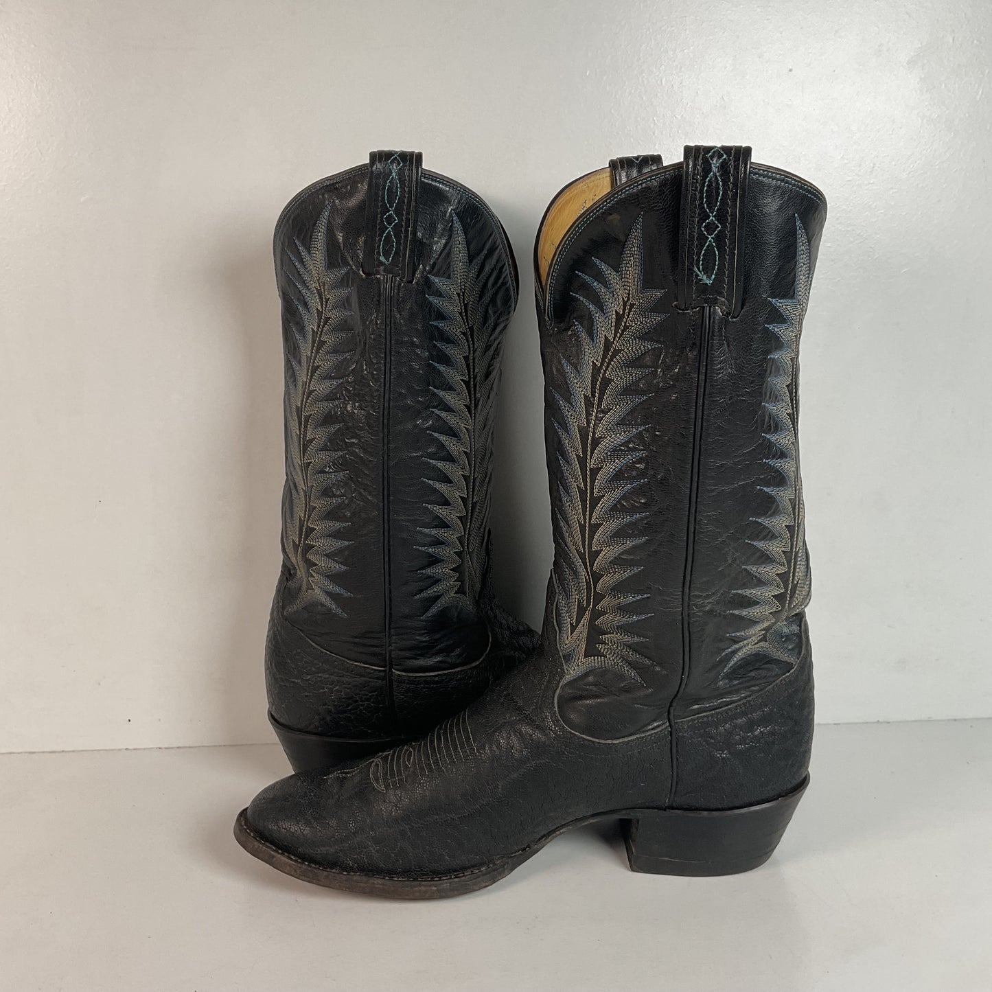 Vintage Tony Lama Gold Label Elephant Boots 10 D USA Made Exotic