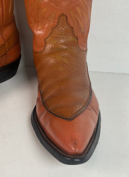 Vintage Justin Algonquin Toe Cowboy Boots | Old Fort Worth Label | Men’s 10.5 D