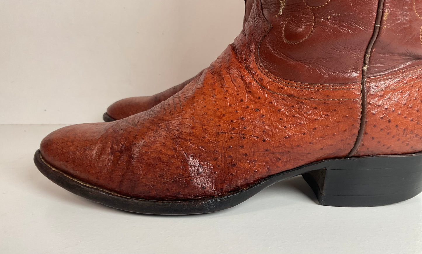 Vintage Justin Turkey Quill Cowboy Boots 9.5 D Gallapava