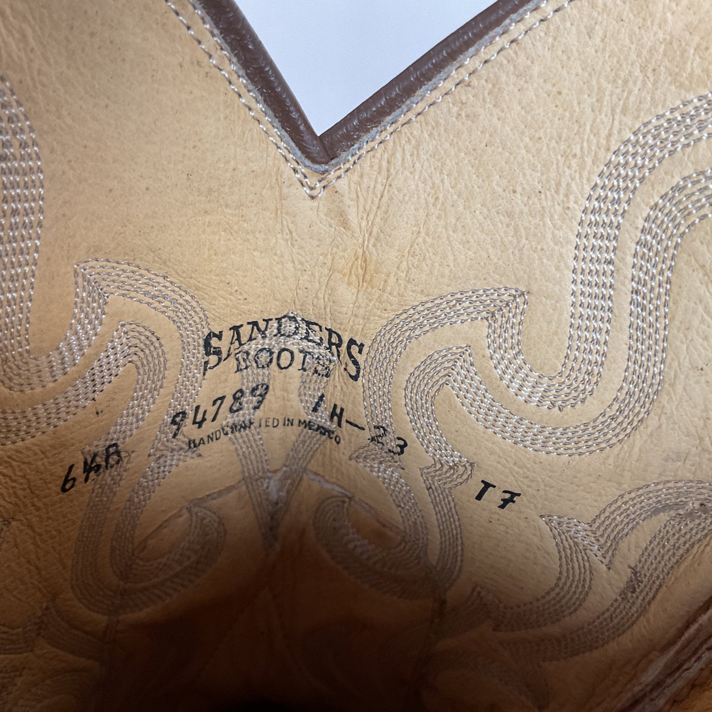 Vintage Sanders Cowgirl Boots 6.5 B Snip Toe Hand Crafted