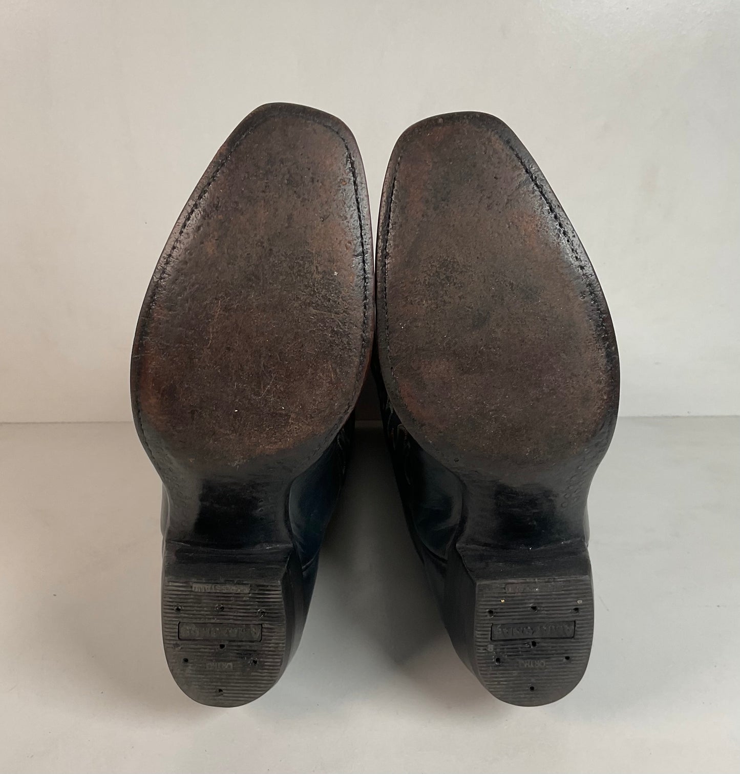 Vintage 1980s Lucchese San Antonio Navy Blue Cowboy Boots Men’s 9 B | Women’s 10