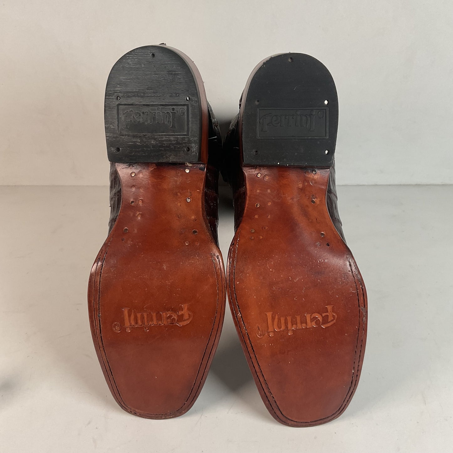 Ferrini Exotic Hornback Caiman Crocodile Cowboy Boots 9 EE Square Toe