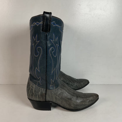 1960s Tony Lama Exotic Elephant Cowgirl Boots Men’s 7 B | Women’s 8 USA Made Gold Label