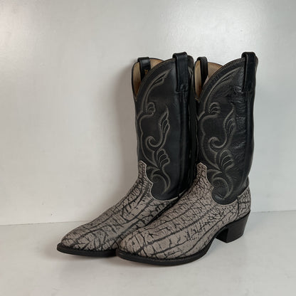 Vintage Dan Post Wildebeest Cowboy Boots 10 D USA Made Exotic