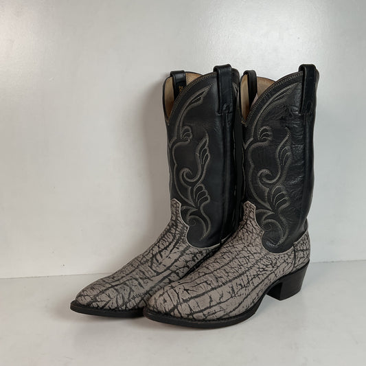 Vintage Dan Post Wildebeest Cowboy Boots 10 D USA Made Exotic