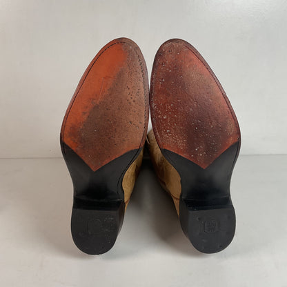 Dan Post Blonde Ostrich Leg Cowboy Boots 9 D Exotic