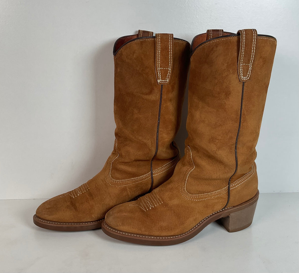 Vintage Wolverine Pig Skin Suede Cowgirl Boots | USA Made | Women’s 7.5 M