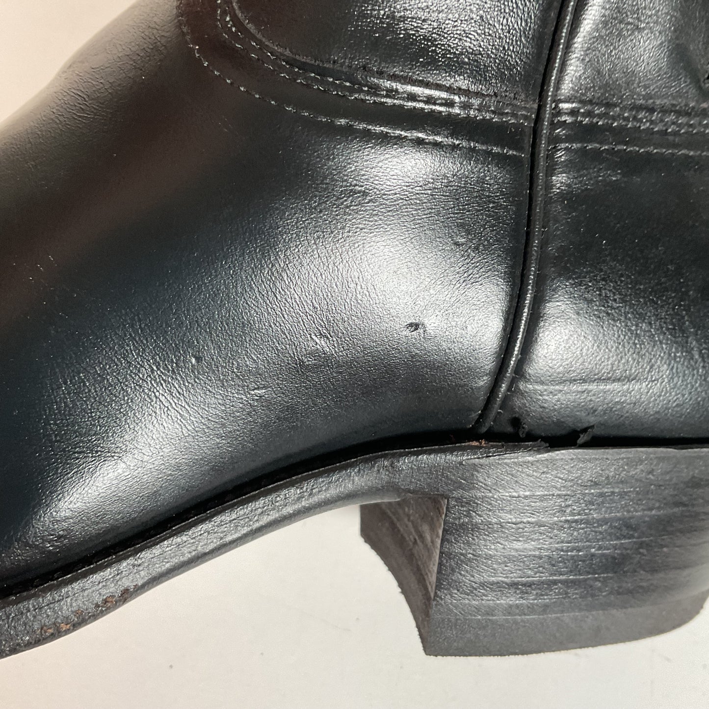 Justin Corona Top Leather Cowboy Boots 9.5 B USA Style 1434 Classic Black
