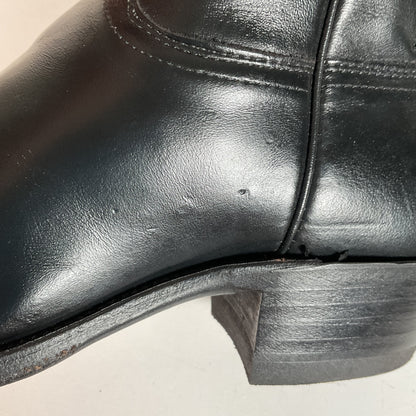 Justin Corona Top Leather Cowboy Boots 9.5 B USA Style 1434 Classic Black