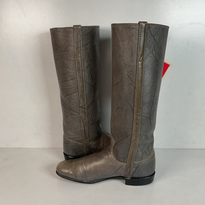 Vintage Justin Grey Marbled Campus Riding Boots 7 B USA Made