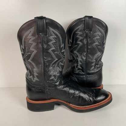 Justin Tekno Crepe | Smooth Ostrich Roper Boots | Exotic | USA Made | Men’s 10 D