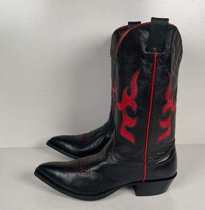 Vintage Nocona Cowboy Boots | Tooled Inlays | USA Made | Men’s 9 C