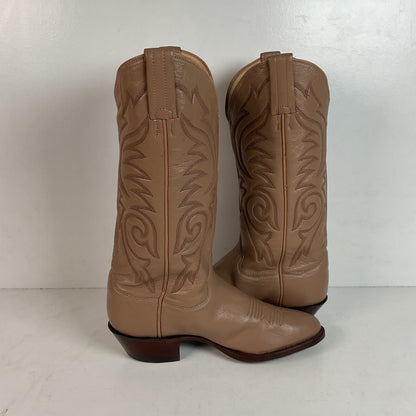 Vintage Panhandle Slim Beige Cowgirl Boots 6.5 B Handcrafted