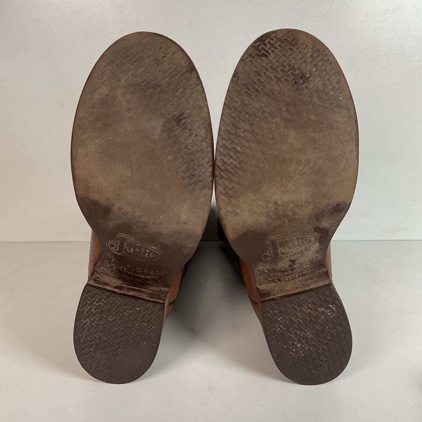 Justin Smooth Ostrich Tekno Crepe Roper Boots 8.5 EE USA Made Exotic