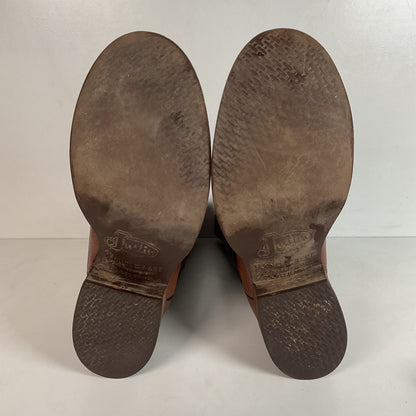 Justin Smooth Ostrich Tekno Crepe Roper Boots 8.5 EE USA Made Exotic
