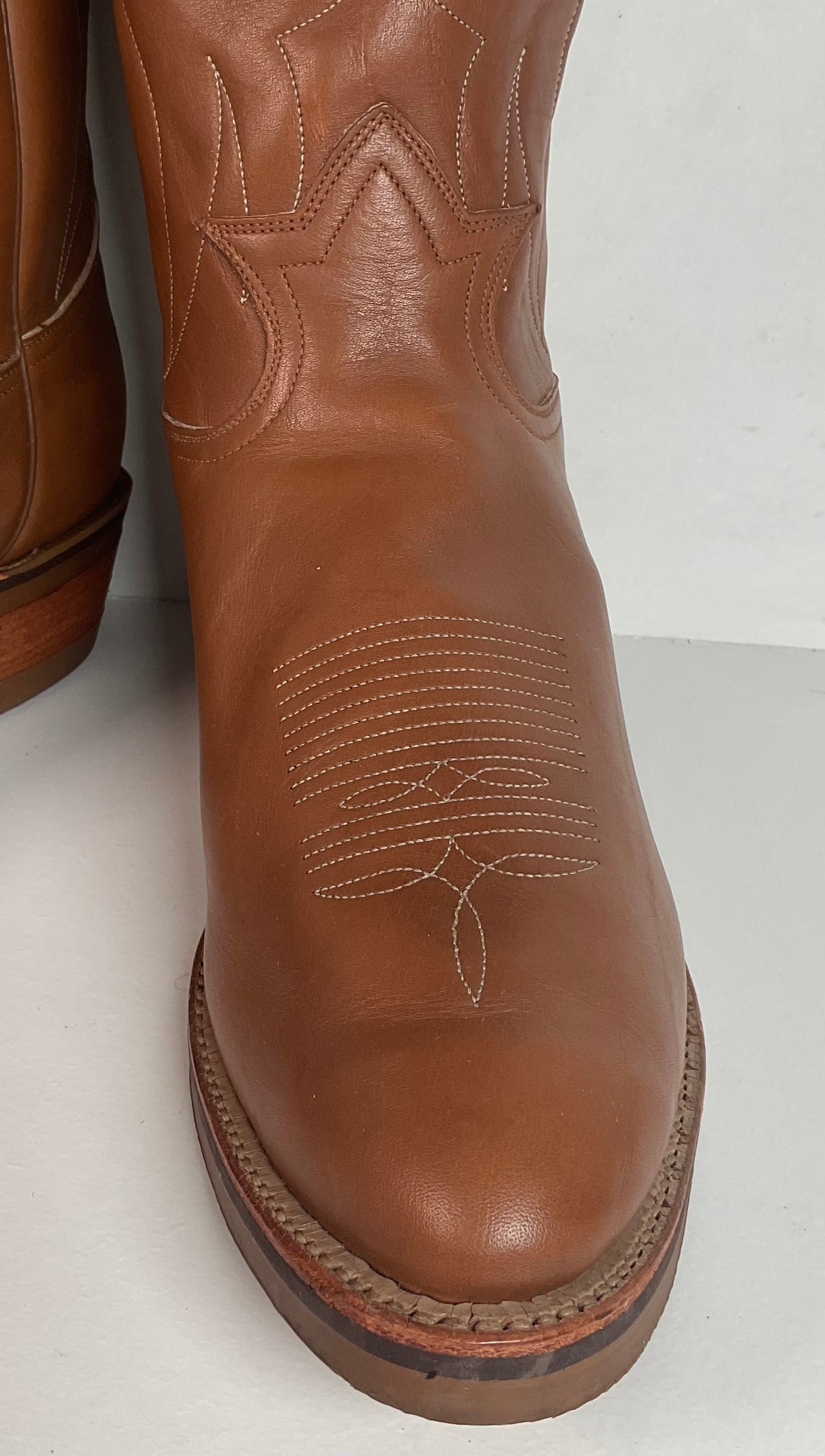 Tony Lama Retan Leather Cowboy Boots 13 A Oil-Resist Gold Label