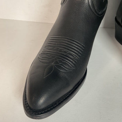 Lucchese 2000 Elk Skin Cowboy Boots | USA Made | Black | Original Box | 9.5 EE