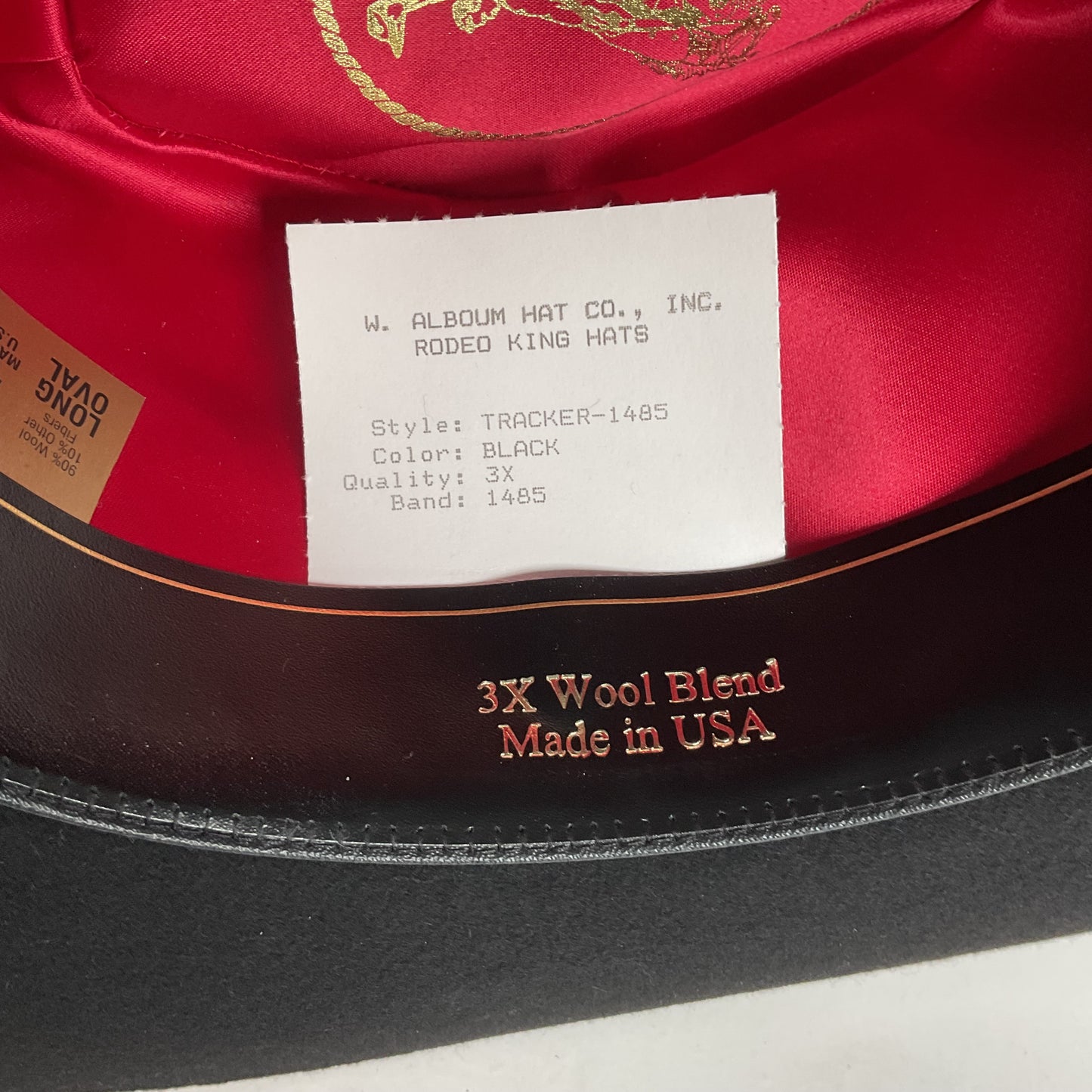 Alboum Hat Company Cowboy Hat 7 1/4” Rodeo King With Storage Case